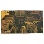Housse D'oreillers Geek Sortie carte circuit électronique orange PCB  (devant-Droit)