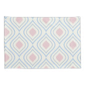 Housse D'oreillers géométrique Abstraite, bleue, rose et blanc cassé (Dos-Droit)