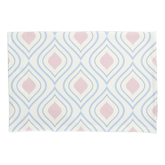 Housse D'oreillers géométrique Abstraite, bleue, rose et blanc cassé (devant-gauche)