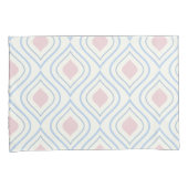 Housse D'oreillers géométrique Abstraite, bleue, rose et blanc cassé (devant-Droit)