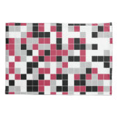 Housse D'oreillers Géométrique moderne Magenta Black Grey (Dos-gauche)