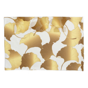 Housse D'oreillers Ginkgo Gold : Design Vintage de luxe.
