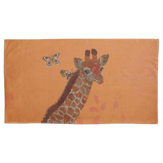 HOUSSE D'OREILLERS GIRAFFE & BUTTERFLITS (devant-gauche)