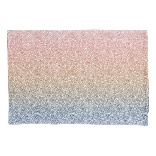 Housse D'oreillers Girly Blush Rose Gold Blue ombre (devant-gauche)