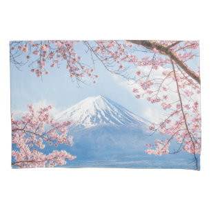 Housse D'oreillers Glace et neige Cherry Blossoms Mt. Fuji Japon