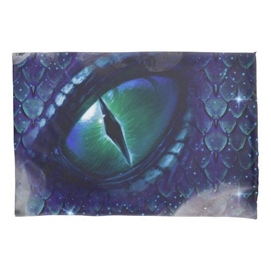 Housse D'oreillers Glam Enk Gothique Bleu Dragon Médiéval (devant-gauche)