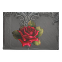 Glamour gothique Rose rouge Noir ornemental Glam