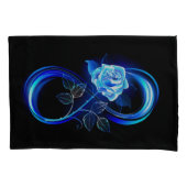 Housse D'oreillers Glowing infinity with blue rose (devant-gauche)