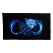 Housse D'oreillers Glowing infinity with blue rose (Dos-Droit)