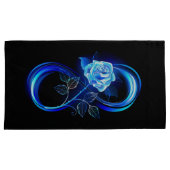 Housse D'oreillers Glowing infinity with blue rose (devant-Droit)
