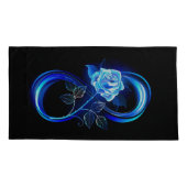 Housse D'oreillers Glowing infinity with blue rose (Dos-gauche)