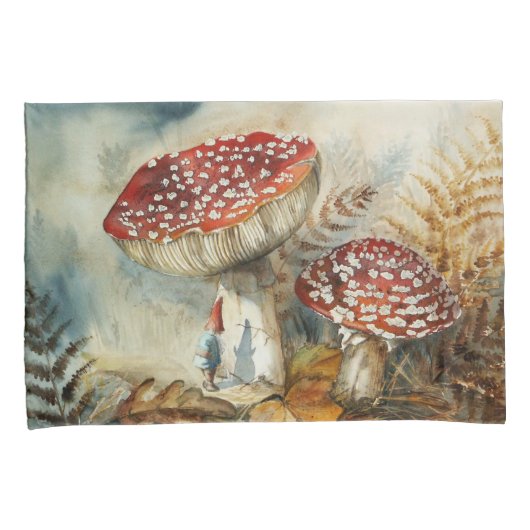 Housse D'oreillers gnome aquarelle (devant-Droit)