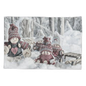 Housse D'oreillers Gnomes dans le dessin de la neige (Dos)