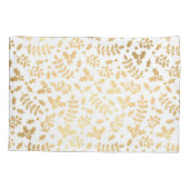 Housse D'oreillers Gold Foil & White Holly Noël d'hiver (Dos)