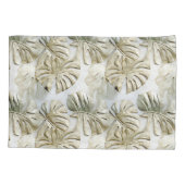 Housse D'oreillers Gold Green Tropical Feuille Sage (Dos-gauche)