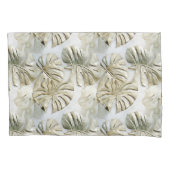 Housse D'oreillers Gold Green Tropical Feuille Sage (devant-gauche)