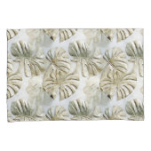 Housse D'oreillers Gold Green Tropical Feuille Sage (devant-Droit)