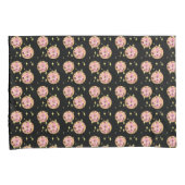 Housse D'oreillers Gold Retro Disco Ball Mirrorball Noir (devant-Droit)