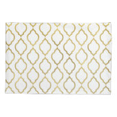 Housse D'oreillers Gold & White Arabian Marocain Glam Thème Indien (Dos)