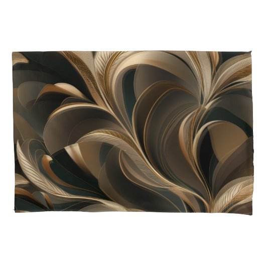 Housse D'oreillers Golden Botanical Flow Elegant   (devant-gauche)