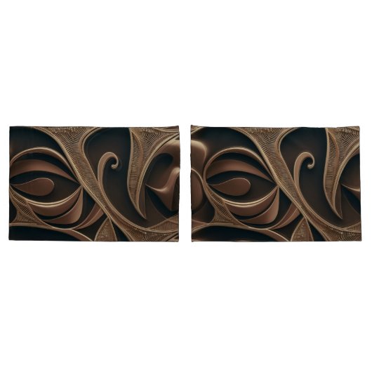 Housse D'oreillers Golden Botanical Flow Elegant   (Dos-Set)