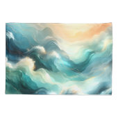 Housse D'oreillers Golden Ocean Flow Abstract Waves (Dos)