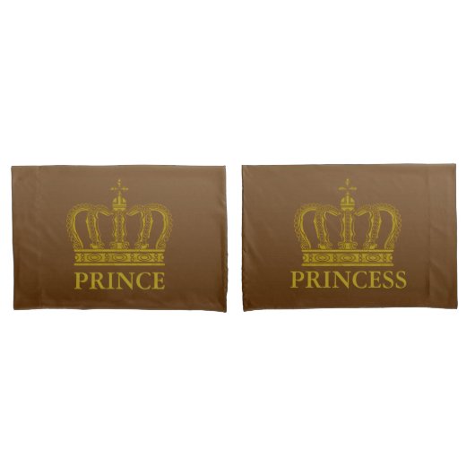 Housse D'oreillers Golden Royal Crown + votre backgr. & idées (devant-Set)