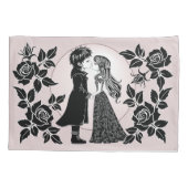 Housse D'oreillers Gothique Emo Enfants Kiss Valentine's Day (Dos)