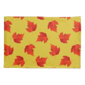 Housse D'oreillers Gradient rouge sec feuille nom personnalisé jaune (Dos)