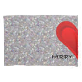 Housse D'oreillers Gradients RED LOVE HEART + votre backgr. & idées (devant-gauche)