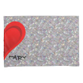 Housse D'oreillers Gradients RED LOVE HEART + votre backgr. & idées (devant-Droit)