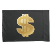 Housse D'oreillers Grand coussin d'or de symbole dollar (devant-Droit)