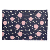 Housse D'oreillers Grand motif de point bleu et rose (Dos-gauche)