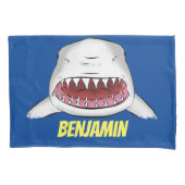 Housse D'oreillers Grand requin blanc moyen dessin animé (devant)