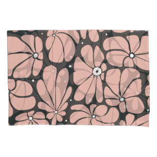 Housse D'oreillers Grande floraison stylisée, motif floral transparen