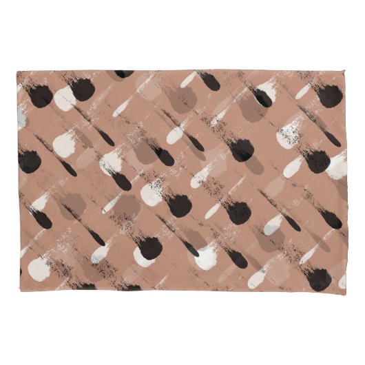 Housse D'oreillers Grandes géométriques Brown Motif sans fil (devant)