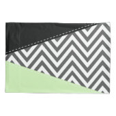 Housse D'oreillers Gray Zigzag, Gray Chevron, Zigzag Pattern, Mint (Dos)