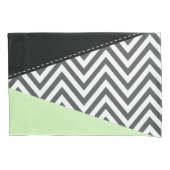 Housse D'oreillers Gray Zigzag, Gray Chevron, Zigzag Pattern, Mint (devant)