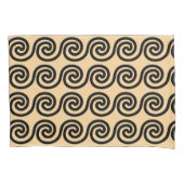 Housse D'oreillers Grec Meander Key Waves Motif Brown (devant)