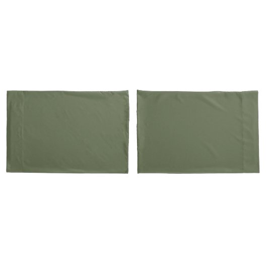 Housse D'oreillers Green Back plus Green et feuilles blancs (Dos-Set)