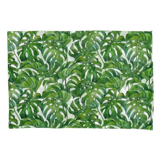 Housse D'oreillers Green Monstera Feuilles Tropical sans couture (devant)