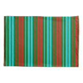 Housse D'oreillers Green Red Blue Stripes Pattern   (Dos)