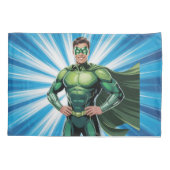 Housse D'oreillers Green Superhero Boys Birthday Party Gift (Dos)