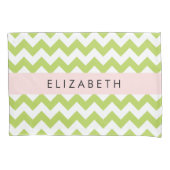 Housse D'oreillers Green Zigzag, Green Chevron, Votre Nom (devant)