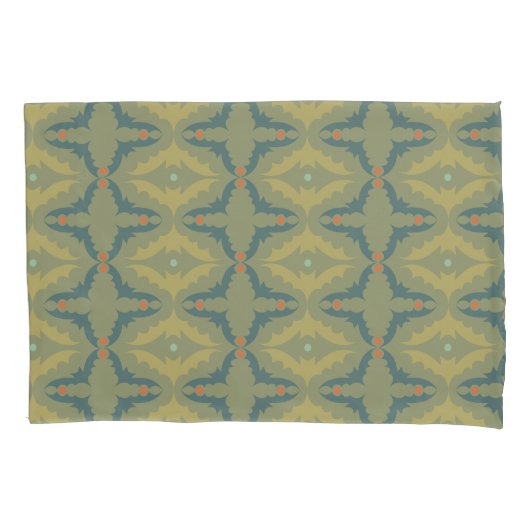Housse D'oreillers Greenish Retro Vintage Pattern (devant-gauche)