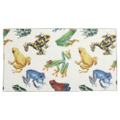 Housse D'oreillers Grenouilles sur blanc naturel (devant-Droit)