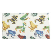 Housse D'oreillers Grenouilles sur blanc naturel (Dos-gauche)