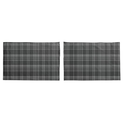 Housse D'oreillers Grey Tartan écossais Motif (Dos-Set)