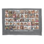 Housse D'oreillers Grille de collage photo de 45 Carrés avec texte - (devant)