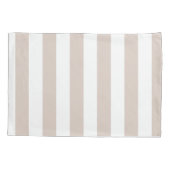 Housse D'oreillers Grilles Verticales Bbeige Et Blanc Gratté (Dos)